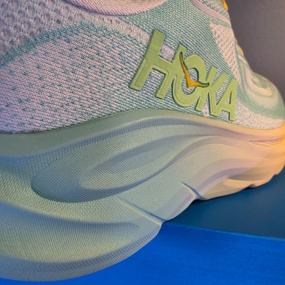 New Men's 11D Hoka Clifton 10 Blue Multi Color Running Gym Shoes 1120530 BBPK - Picture 5 of 9